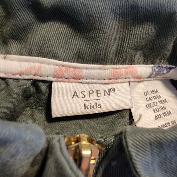 Aspen Kids Baby Girl Lightweight Sleeveless Jacket‎ Green Zip Up 18 Months - Picture 2 of 8